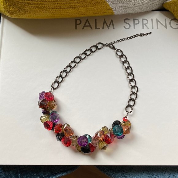 Bold Jewel Tone Statement Necklace - Picture 8 of 14